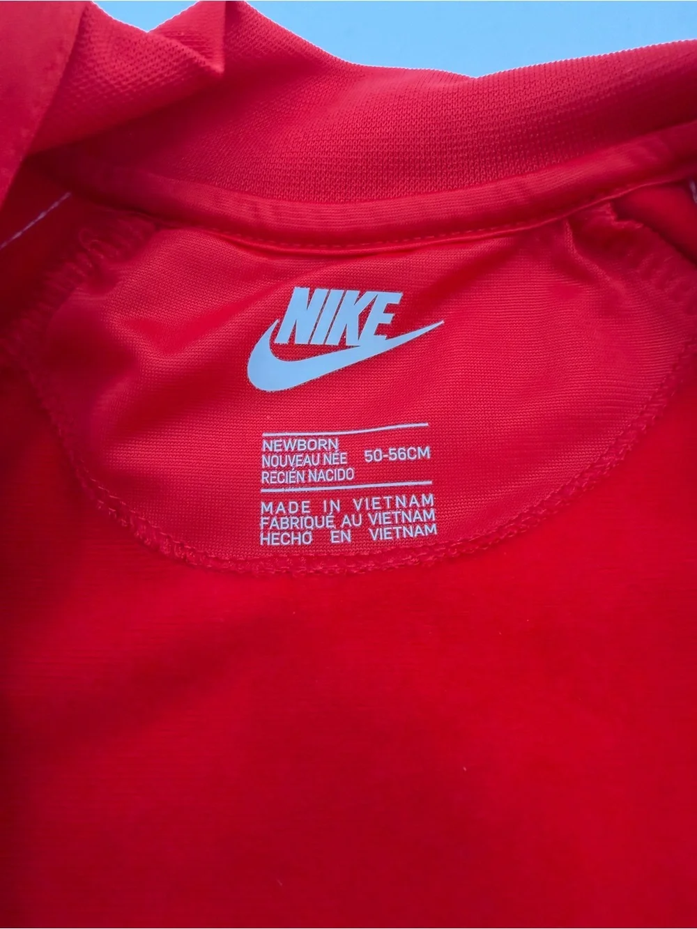 Nike Baby Red Zip-Up One Piece Romper Jumpsuit Newborn 50–56 cm Unisex